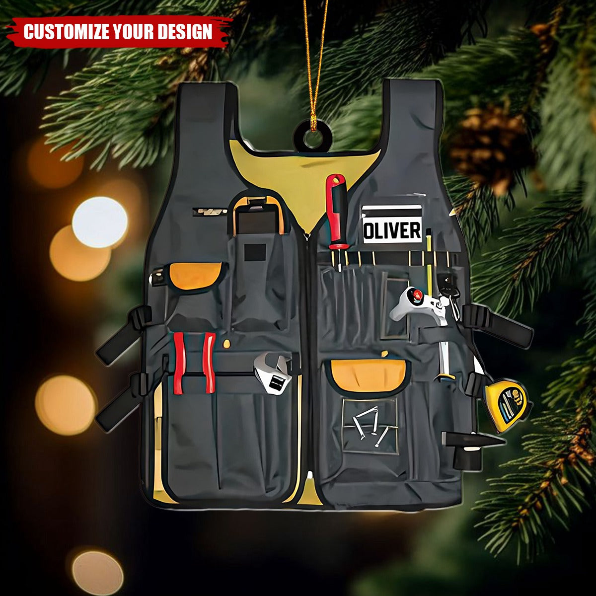 Electrician Tool Bag - Personalized Acrylic Ornament,Christmas Gift For Electrician Lover