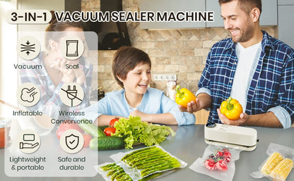 3-in-1 Cordless Mini Vacuum Sealer – Keep Your Food Fresh & More!