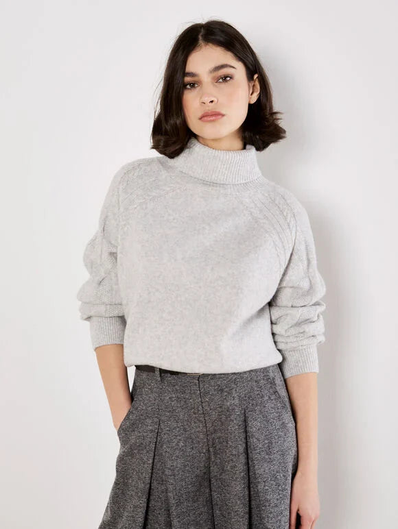 Cable Knit Roll Neck Jumper