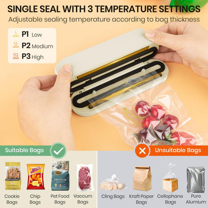 3-in-1 Cordless Mini Vacuum Sealer – Keep Your Food Fresh & More!