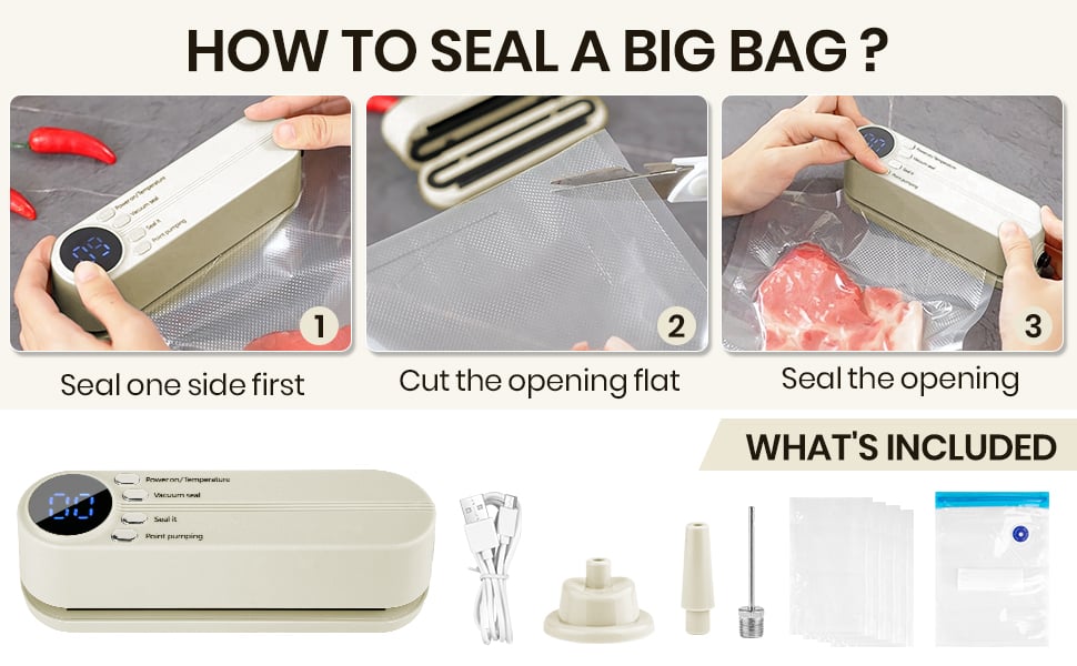 3-in-1 Cordless Mini Vacuum Sealer – Keep Your Food Fresh & More!